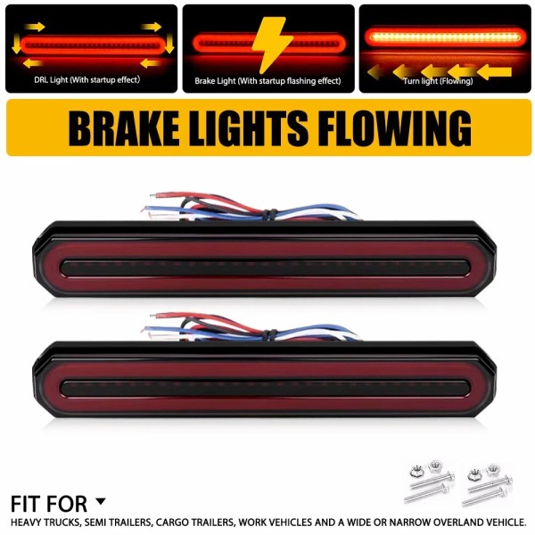 Unbranded 8.5inch Brake Turn Signal Tail Light Oval Amber Red