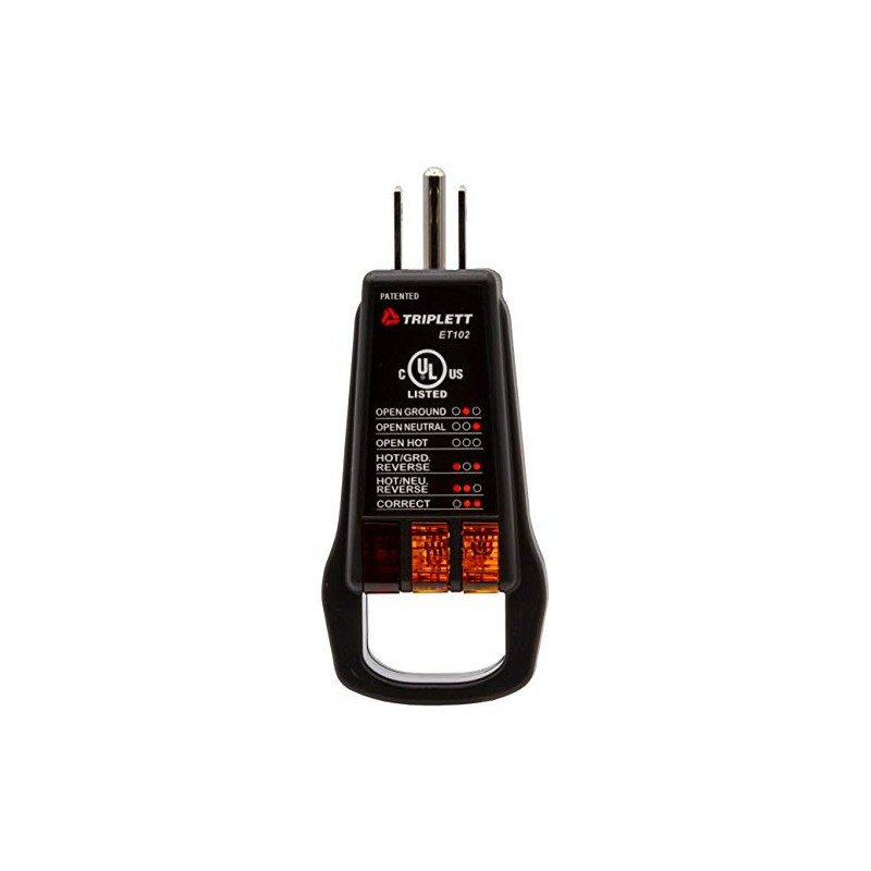 Triplett ET102 Standard Outlet/Receptacle Tester with 5 Visual Indicators