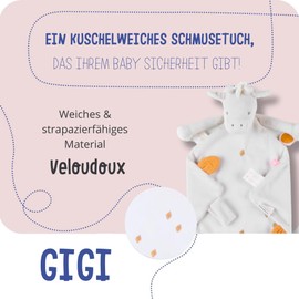 NOUKIE'S - Doudou Enfant - Doudou en Veloudoux - Gigi La Girafe - Multifonctionnel - Ecru - 1 Unité