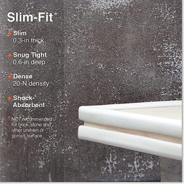 Roving Cove Slimfit - Protector de borde de esquina a prueba de bebés (borde pequeño de 15 pies, 4 esquinas), protector de parachoques de seguridad para muebles, espuma de goma NBR suave, adhesivo 3M, blanco ostra (blanco hueso)