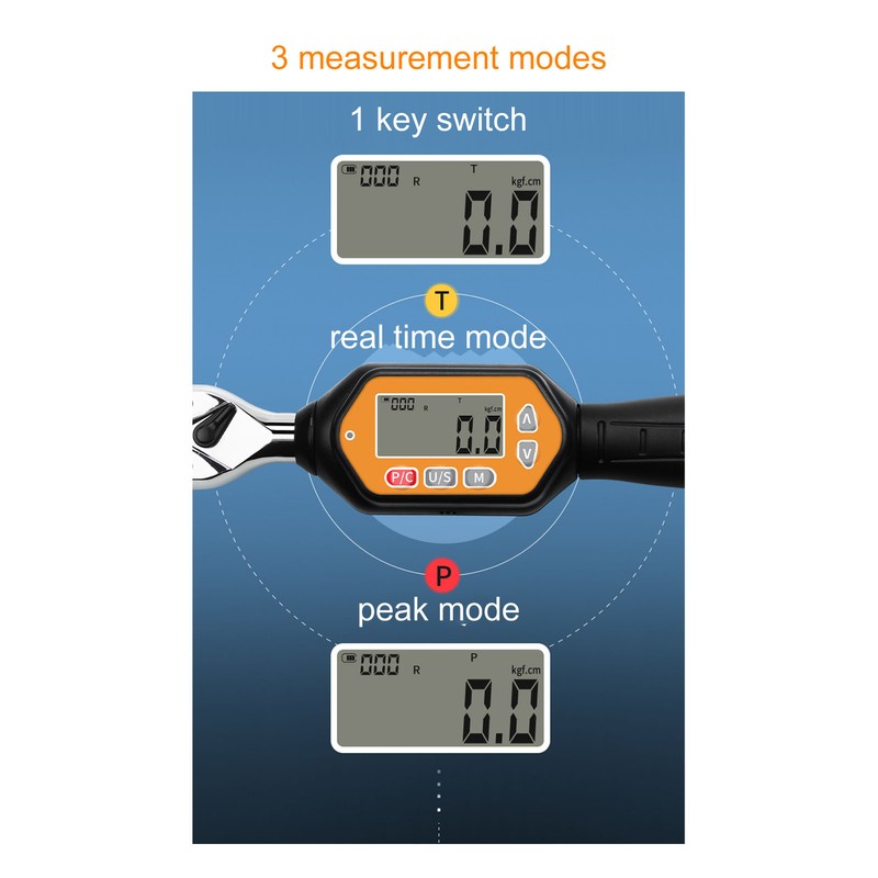 Mini Digital Torsion Wrench 1/4in Ratchet Head Electronic Torsions Wrenches