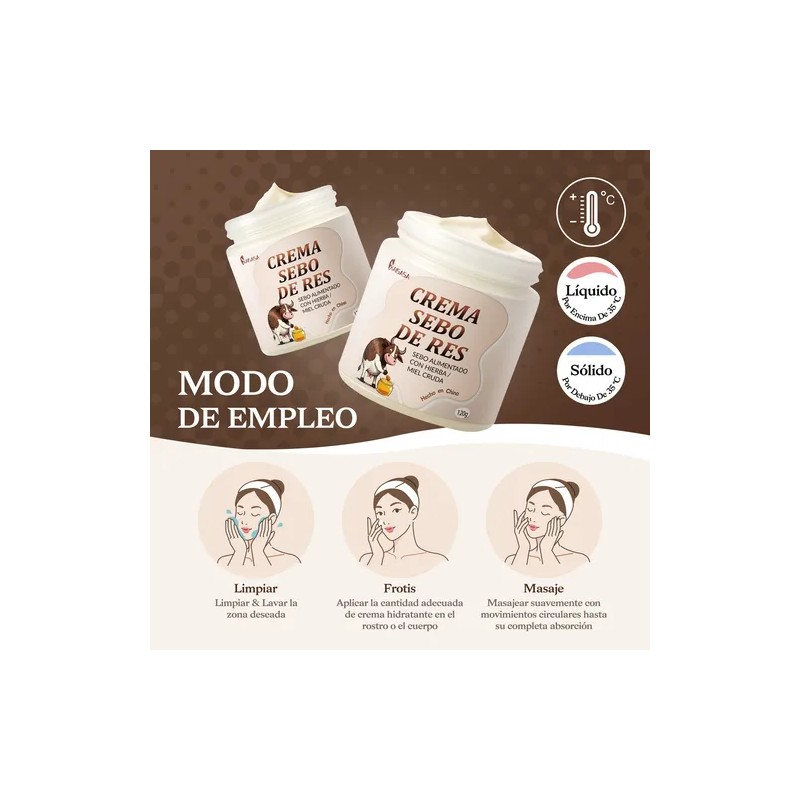 Kaisasa Crema De Sebo De Res Miel Cuidado Corporal 120g