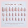 24PCS Short Square Press on Nails - French Tip False
