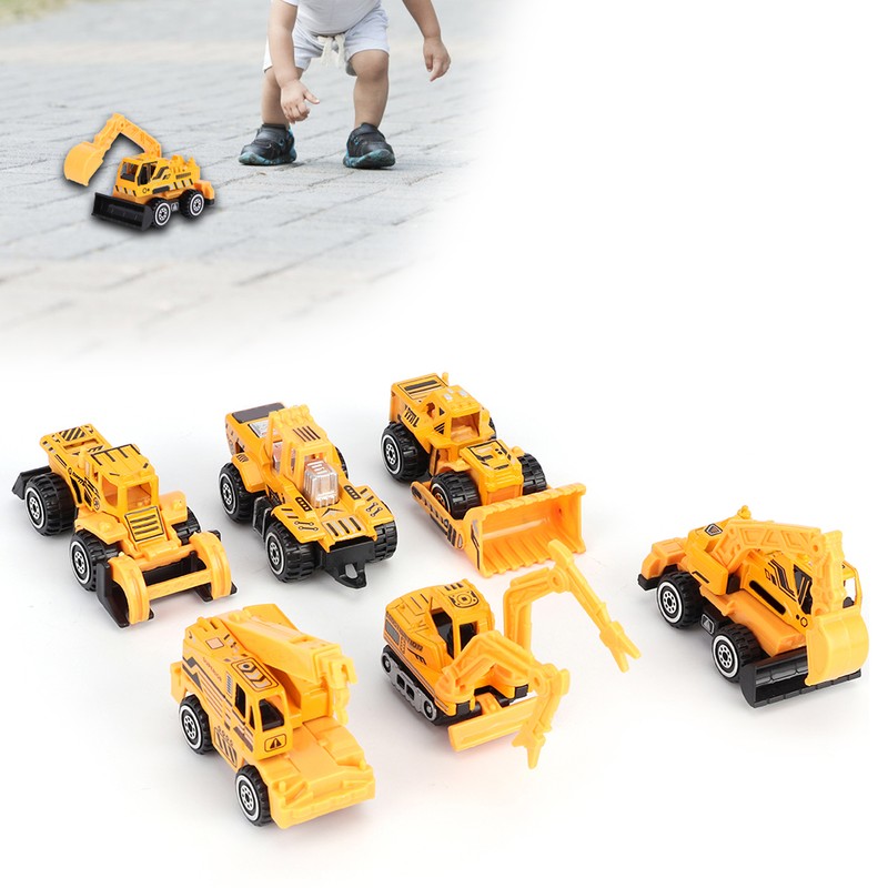 6pcs 1:64 Engineering Car Model Alloy Construction Vehicle Car Model