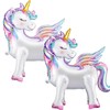 Foilswirl 2 Pcs 26 Inch Self Standing Unicorn Balloons 3D