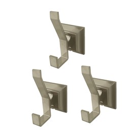 Kingston Brass BAHK6127SN Monarch 3-Piece Bathroom Robe Towel Hook, Brushed Nickel
