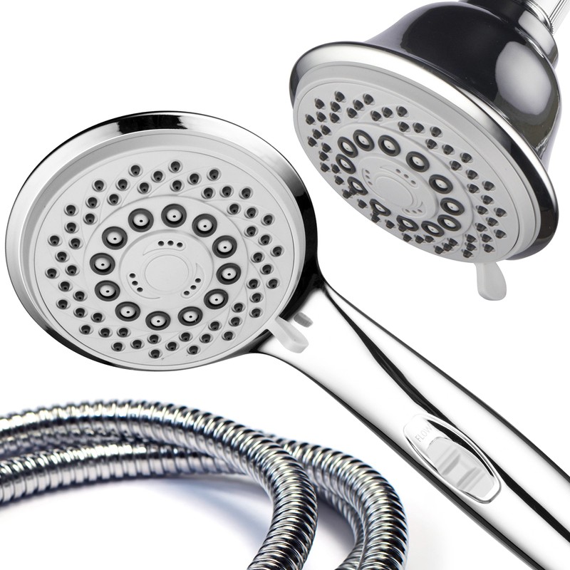 Hotel Spa 30-Setting Ultra-Luxury Spiral 3-Way Combo with Pause Switch/Chrome