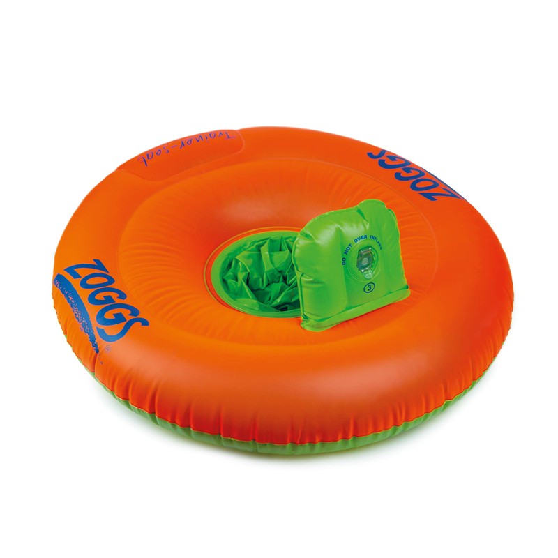 Zoggs Baby Zoggy INFLatable Trainer, Swim Seat, Orange/Green, 0-12 Months/0-11