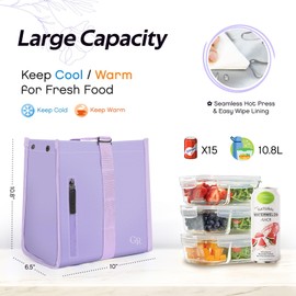 Hihealer Lunch Bag Women 2024 Newest Lunch Box for Women Kids Girls Insulated Botanic Flexi Foldable Bento Lunch Bags Ideal for School/Travel/Work/Picnic/Gift