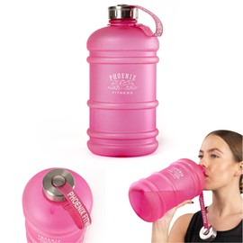 Phoenix Fitness Water Bottle - 2L Drinks Bottle with Leakproof Cap and Carry Strap - Lightweight Bottle for Sports, Gym & Travel - BPA Free & Non Toxic - Pink
