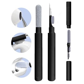 3 in 1 Electronic Cleaner kit - YIUYIUPI Airpods Cleaning kit, Easy to Carry, Earbud Cleaning Kit with Soft Brush, Cleaning Pen for Airpods Pro1 2 3/Earbuds/Watch/Laptop/Phone/Cameras (3 in 1 Black)