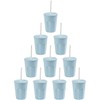 Engelland 10 x Plastic Cups with Lid and Straw, Drinking