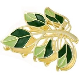 Leaf Metal Hair Claw Clips, Large Hair Claw Nonslip Strong Hold Hair Clamps Fashion Hair Accessories for Woman (Green)