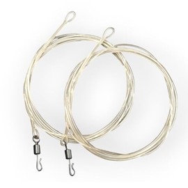Twin pack fluorocarbon carp Leaders Quick Change swivels fused loop 3 colour options (Translucent Brown)