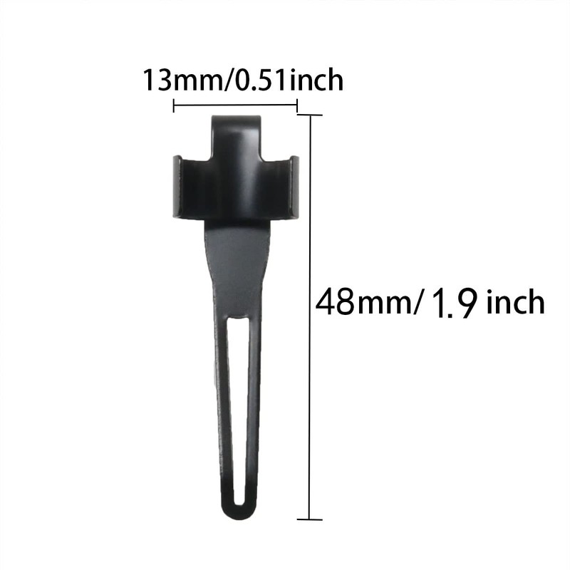 ITROLLE Flashlight Pocket Clip 25PCS Flashlight Pocket Black Stainless Steel