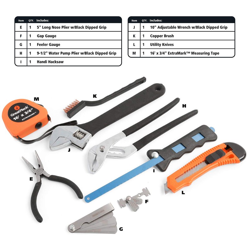 GreatNeck MS125 125 Piece Marine Tool Set, Complete With High