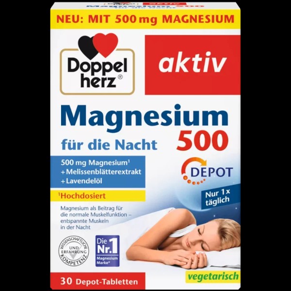 Doppelherz Magnesium 500 Night Depot, 30 Tablets