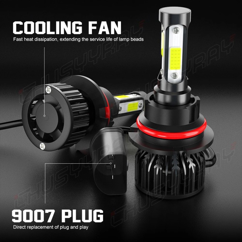 CHUSYYRAY 2x HB5 9007 LED Headlights Light Hi-Low Beam 12000K
