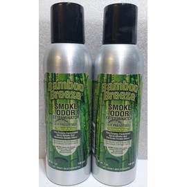Smoke Odor Exterminator 198 gm/ 7 oz Large Spray Bamboo Breeze 7oz Can 2 Pack.