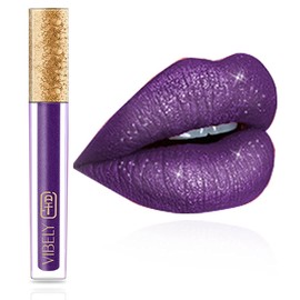 Kilshye Matte Lipstick Long Lasting Waterproof Liquid Lipsticks Glitter Cream Lip Gloss High Pigment Lipstick Non Stick Cup Lip Makeup for Women and Girls Pack of 1 (Purple 11)