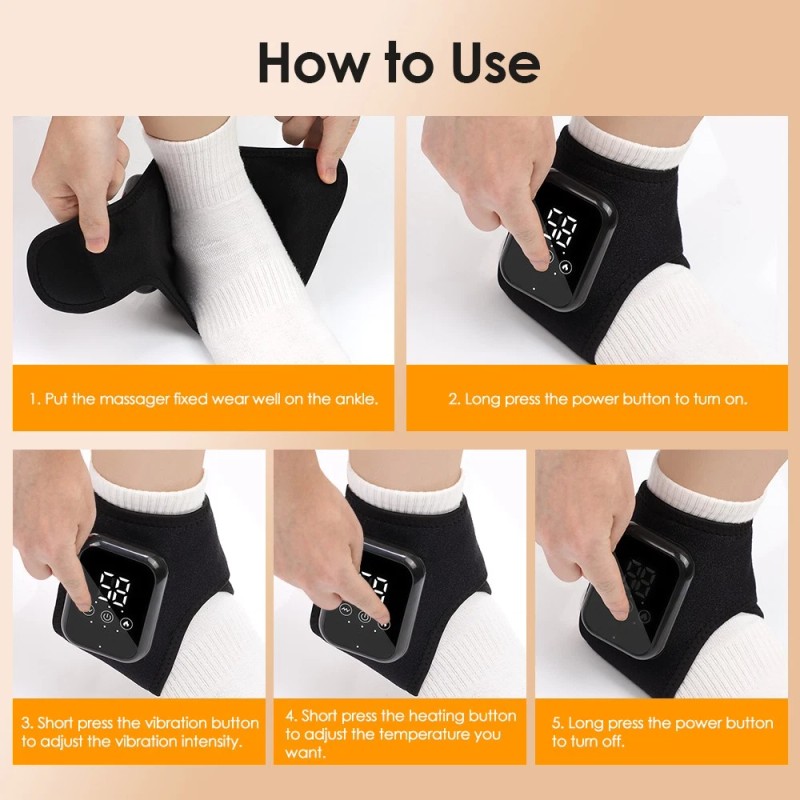 Hailicare Electric Foot Ankle Massager Vibration Infrared Hot Compress Joint