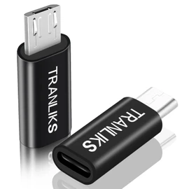 TRANLIKS Adapter Micro USB to Lightning, Compatible for Lightning Female to Micro USB Male Adapter Convert Connector Support Charge and Data Sync Compatible with Micro USB Devices(2 Pack Black)