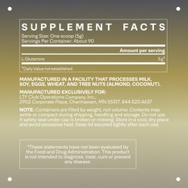 LTH Repair L-Glutamine - Trusted by Life Time Fitness Members - Amino Acid Supplement - for Digestive Health & Immune Support - Aids Muscle Recovery - Unflavored, 90 Servings