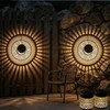 Veeydrut Solar Mandala Wall Lights, Waterproof Metal Outdoor Fence Decor