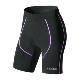 Santic Cycling Shorts Women Padded Cycle Shorts Women Cycling Capris for Women Purple EU M