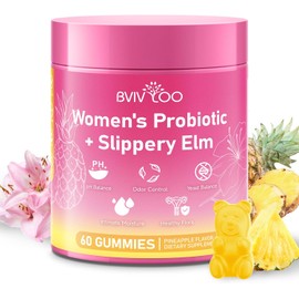 Women’s Probiotic Slippery Elm Gummies – Probiotics for Feminine Health, pH Balance & Immune Support – Pineapple Flavor – 60 Count