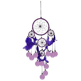 Dreamcatcher Nylon mit Capisscheiben (Lila)