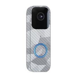 MightySkins Carbon Fiber Skin Compatible with Blink Video Doorbell - Gray Polygon | Protective, Durable Textured Carbon Fiber Finish | Easy to Apply and Change Styles | Made in The USA