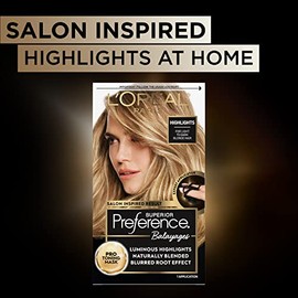 L'Oreal Paris Superior Preference - Kit de balayage, tinte para el cabello para resaltar en casa con máscara de tonificación profesional, rubio oscuro