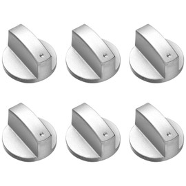 Proxima Direct 6 Pack Stove Knob 6MM Zinc Alloy Control Knob Oven Switch Universal Stainless Steel Gas Stove Control Knobs For Oven Cooktop Gas Stove, Compatible With General Oven,Stove,Range