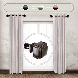 RUDI 1" Plum Side Curtain Rod, 12-20 inch (Set of 2), Bronze