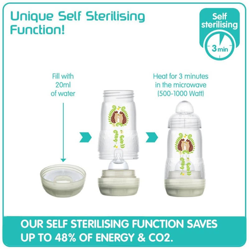 MAM Easy Start Self Sterilising Anti-Colic Baby Bottle 3 Pack
