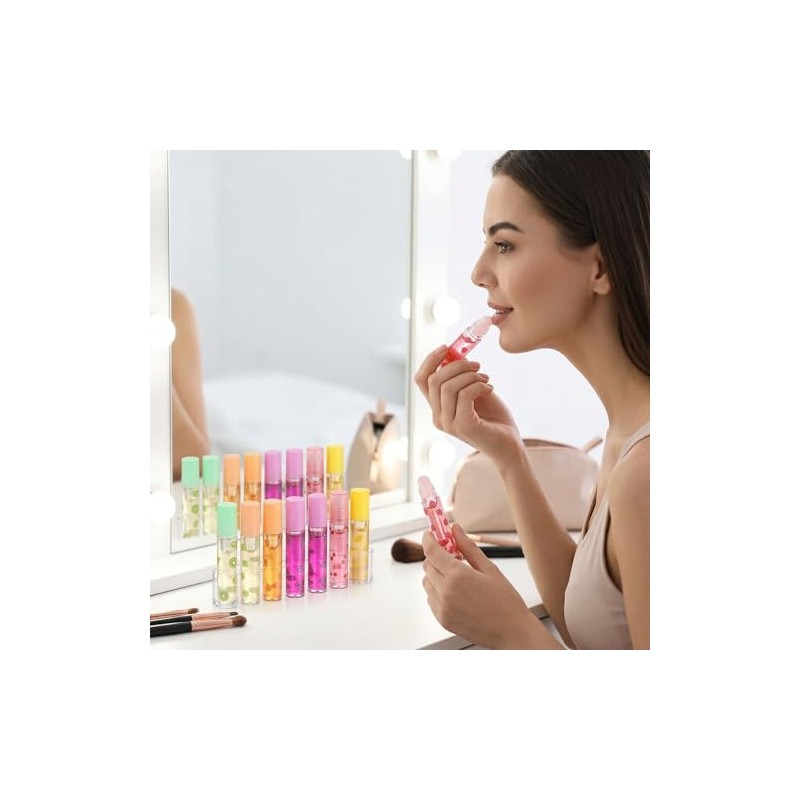 VALICLUD 12 Piezas Brillo Labial Transparente Sabor a Fruta Hidratante
