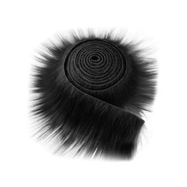 Black Faux Fur Fabric,5 x 150cm Shaggy Plush Fur Fabric Black Fur Trim Cut Turkey Fluffy Craft Fur for Gnomes Beard Santa Claus Hair Dwarf Cosplay Costume DIY Craft Christmas Decorations (A-Black)