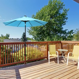 XZWMY Patio Umbrella Holder 2PCS,Heavy Duty Adjustable Metal Umbrella Clamp Mount Bracket,Outdoor Umbrella Base for Deck Railing,Outdoor Courtyard,Balcony,Boats…