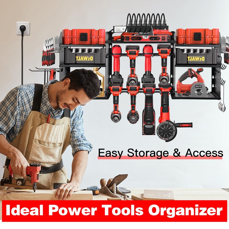 LDDEFOA Power Tool Organizer Wall Mount, Large Tool Organizer with