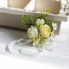 MAFELOE Artificial Corsage Boutonniere, Light Yellow+Champagne, 2 Pieces