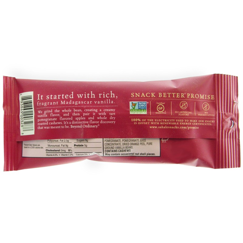 Sahale Snacks Pomegranate Vanilla Flavored Cashews Glazed Mix, 1.5 Ounce