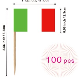 Italy Toothpick Flag Italian Small Mini Cocktail Fruit Cupcakes Toppers Food Stick Flags Decorations,100 Pack
