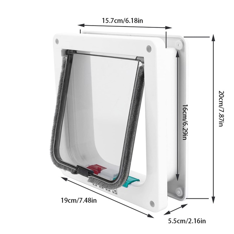 Extra Large Cat Door for Indoor and Outdoor Doors, Lockable