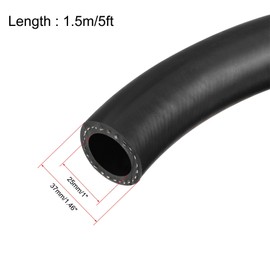 uxcell 25mm(1 Inch) ID Fuel Line Hose, 36mm OD 5ft Black Oil Hose for Small Engines