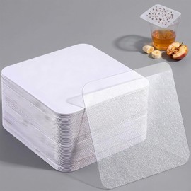 100 Pack Fruit Fly Trap Covers for Cup, Double-Sided Adhesive Cards for Fruit Flies & Gnats, Easy DIY Vinegar Trap for Kitchen Sink, Countertop & Dessert Bowl, Safe, Mess-Free, Indoor Use