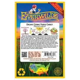 Everwilde Farms - 500 Organic Cosmic Purple Carrot Seeds - Gold Vault Packet