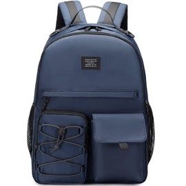Lohol Water Resistant Backpack for Travel School Work, Casual Daypack with Anti Theft Pocket for Teen Girls Boys (Navy)