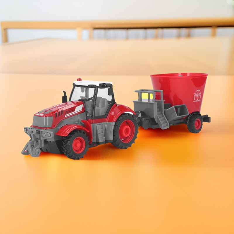 RC Farm Tractor with Trailer Remote Control Tractor Toy RC