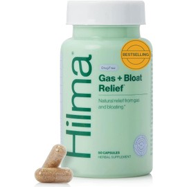 Hilma™ Alivio Natural de Gases e Hinchazón | 50 Cápsulas Veganas con Menta, Limón, Hinojo y Anís | Fórmula Orgánica Respalda por Médicos | Sin Gluten, No GMO